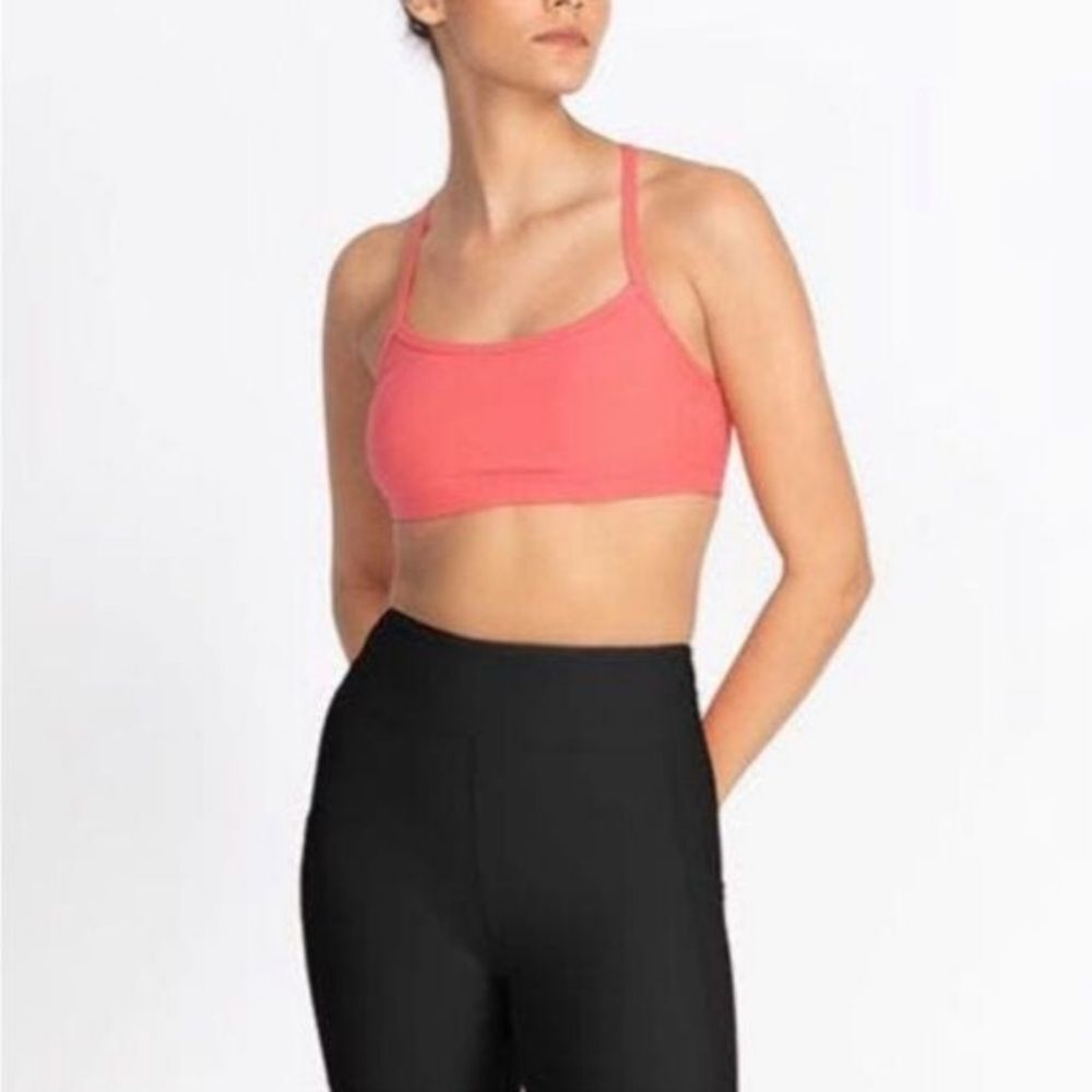 Johnny Was Calme Endurance Cross Back Sports Bra in Coral NWT Sz L - Picture 4 of 5